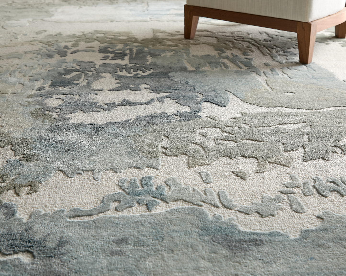 Kendall Modern/Bohemian & Eclectic Abstract/Watercolor Ivory/Blue/Gray - Feizy Rug