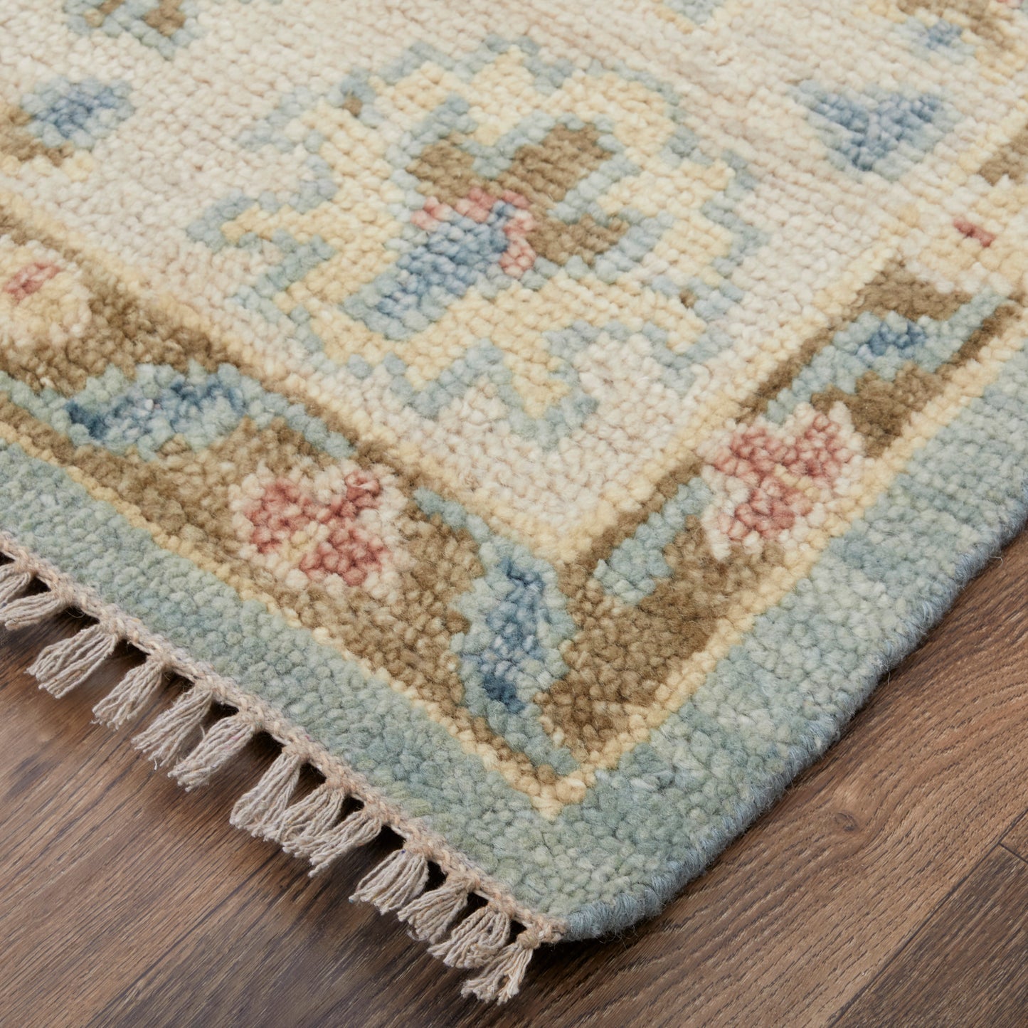 Fillmore Transitional/Bohemian & Eclectic/Craftsman Floral & Botanical/Bordered Blue/Ivory/Yellow - Feizy Rug