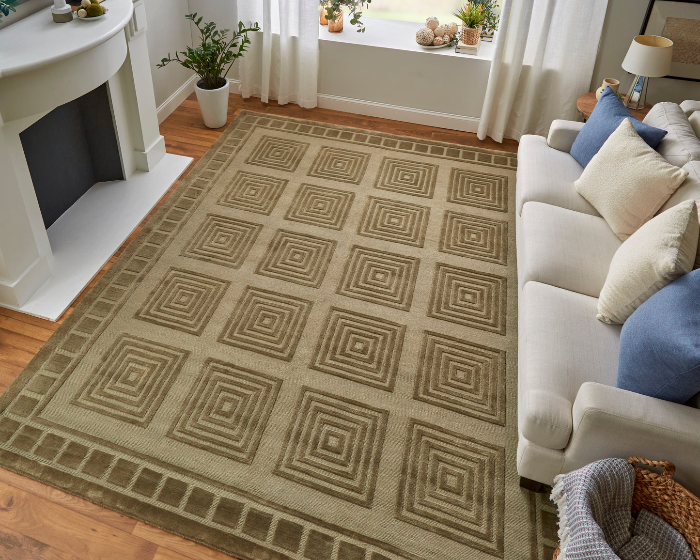 Channels Modern/Global Geometric Green - Feizy Rug