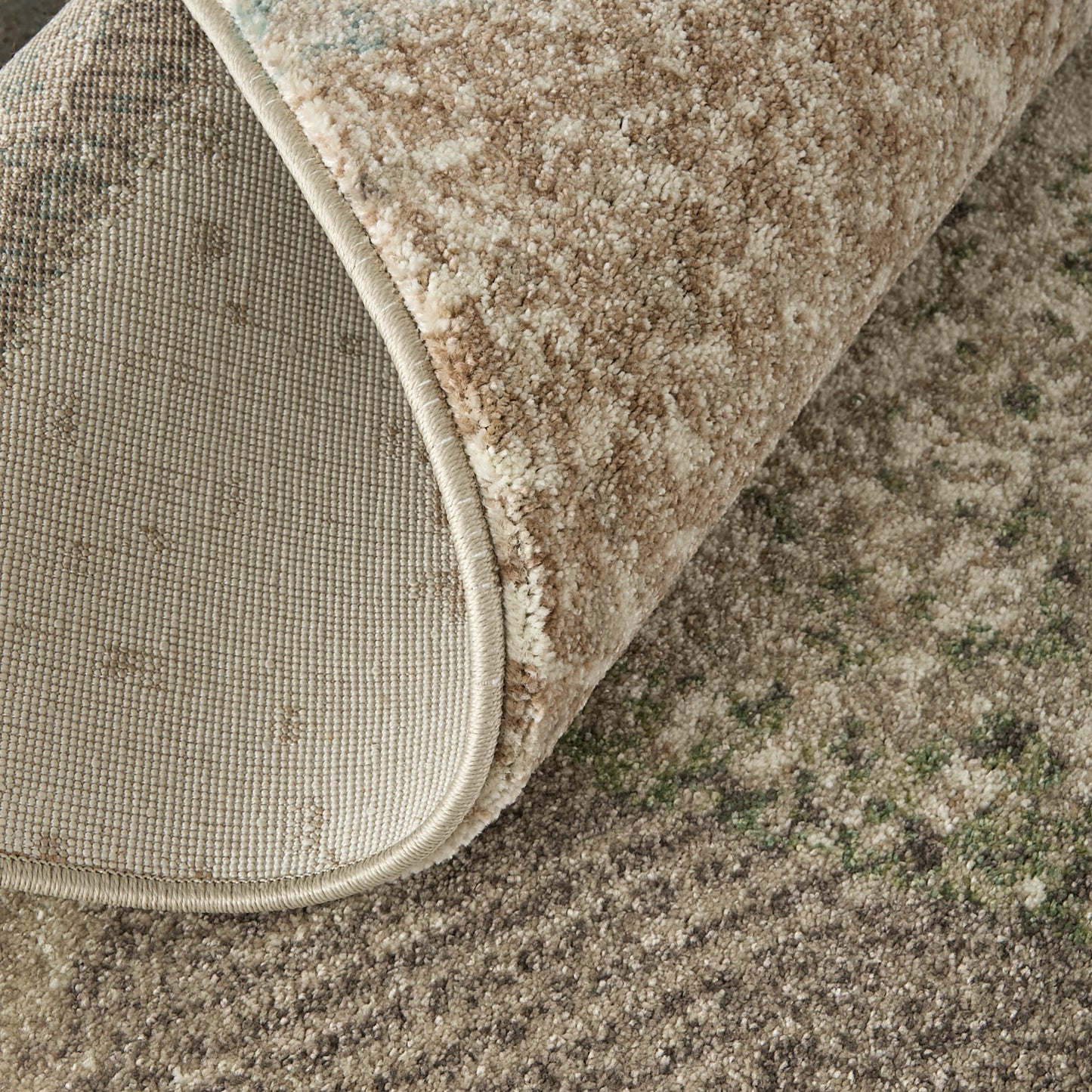Eden Modern/Bohemian & Eclectic/Casual Color Block/Geometric/Abstract Ivory/Blue/Green - Feizy Rug