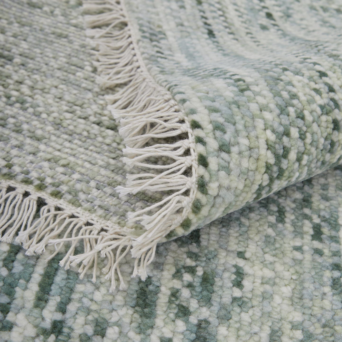 Branson Transitional/Casual/Scandinavian Solid/Geometric Green/Ivory - Feizy Rug