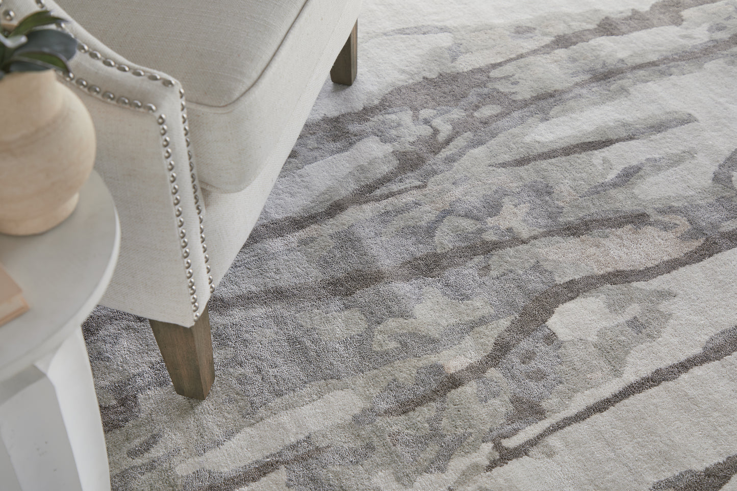 Dryden Transitional/Industrial/Casual Abstract/Watercolor Taupe/Ivory/Gray - Feizy Rug