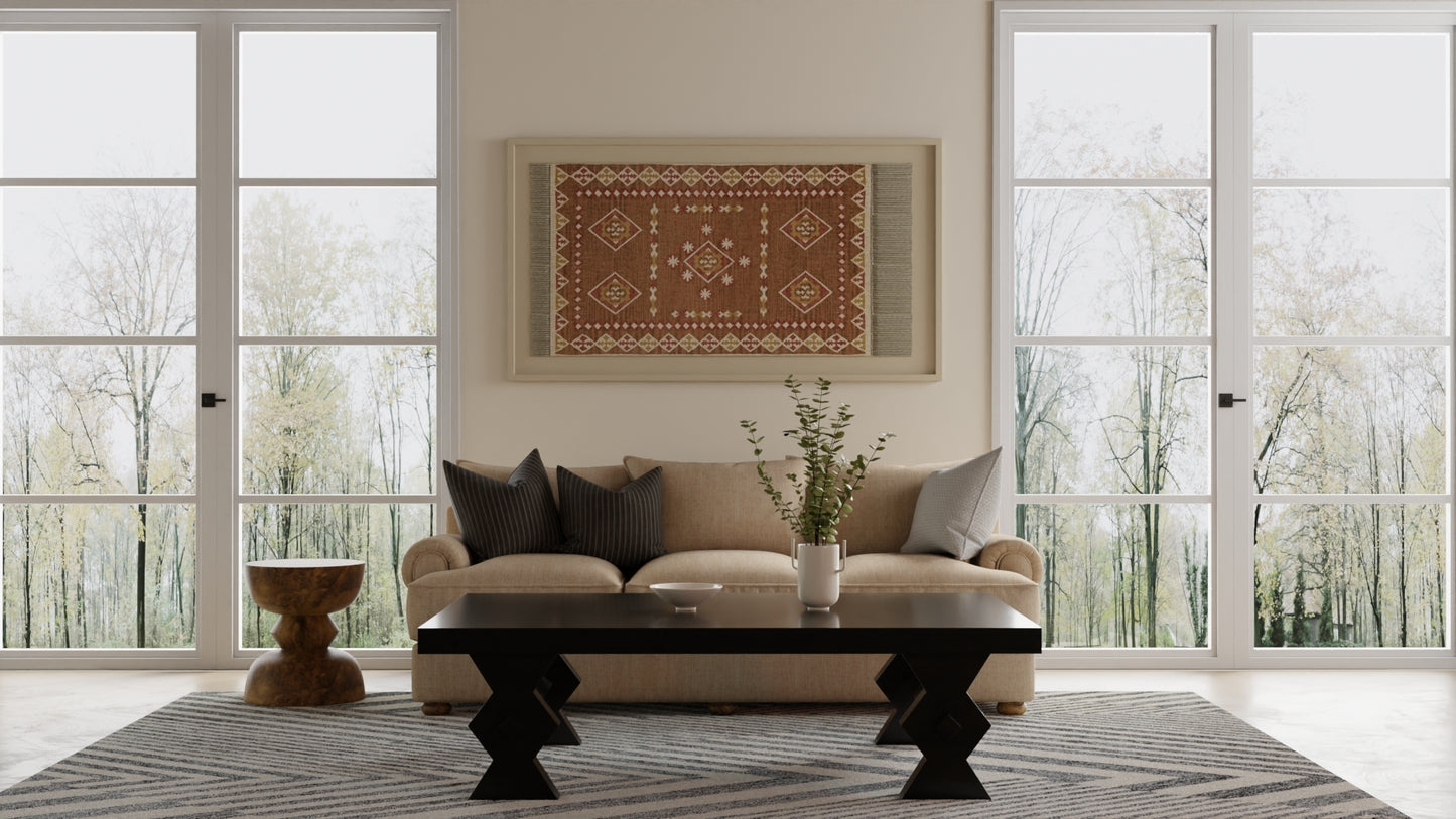 Wallace Modern/Global Geometric/Stripes Gray/Ivory - Feizy Rug