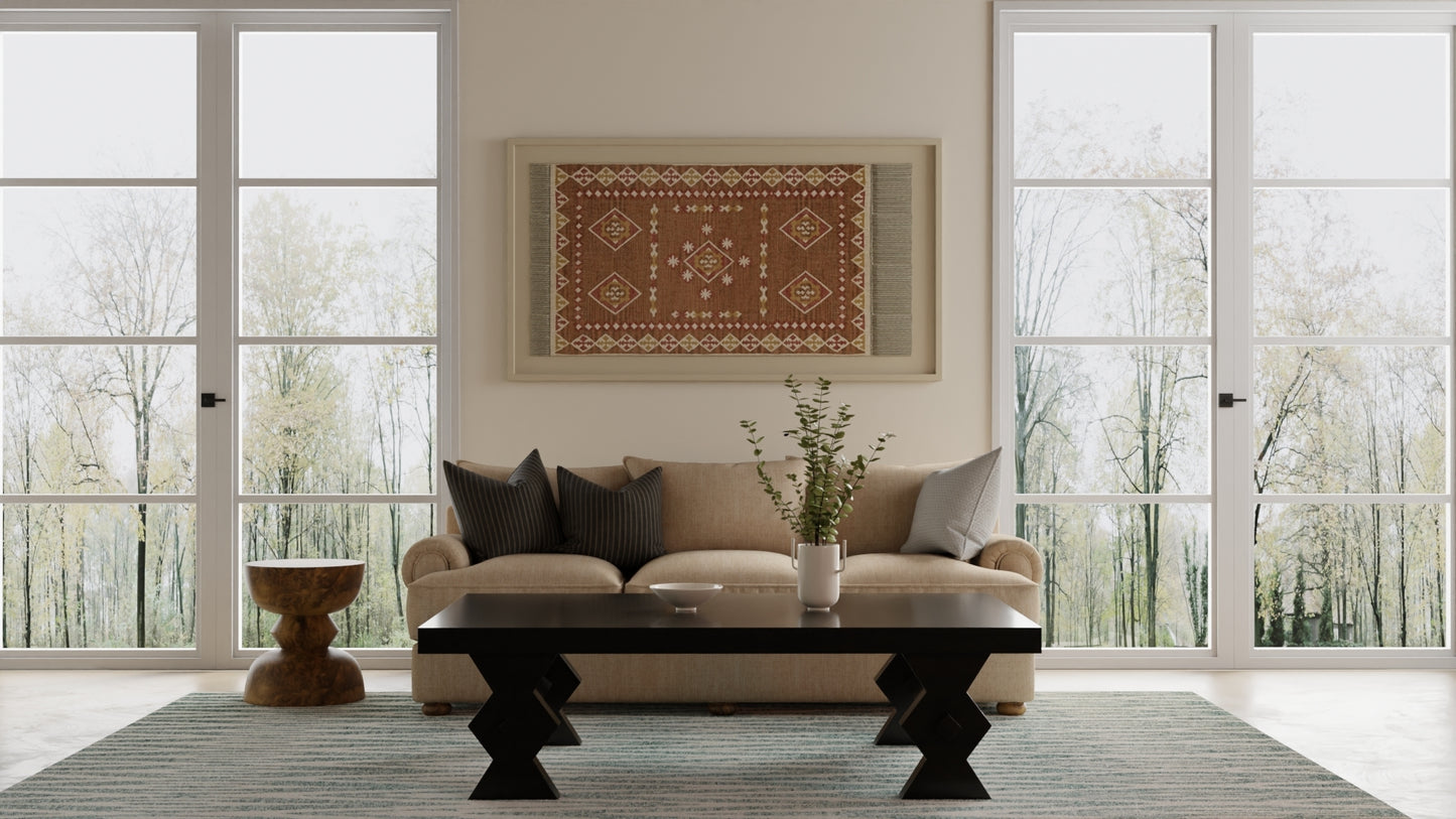 Wallace Modern/Bohemian & Eclectic/Global Chevron/Geometric Blue/White - Feizy Rug