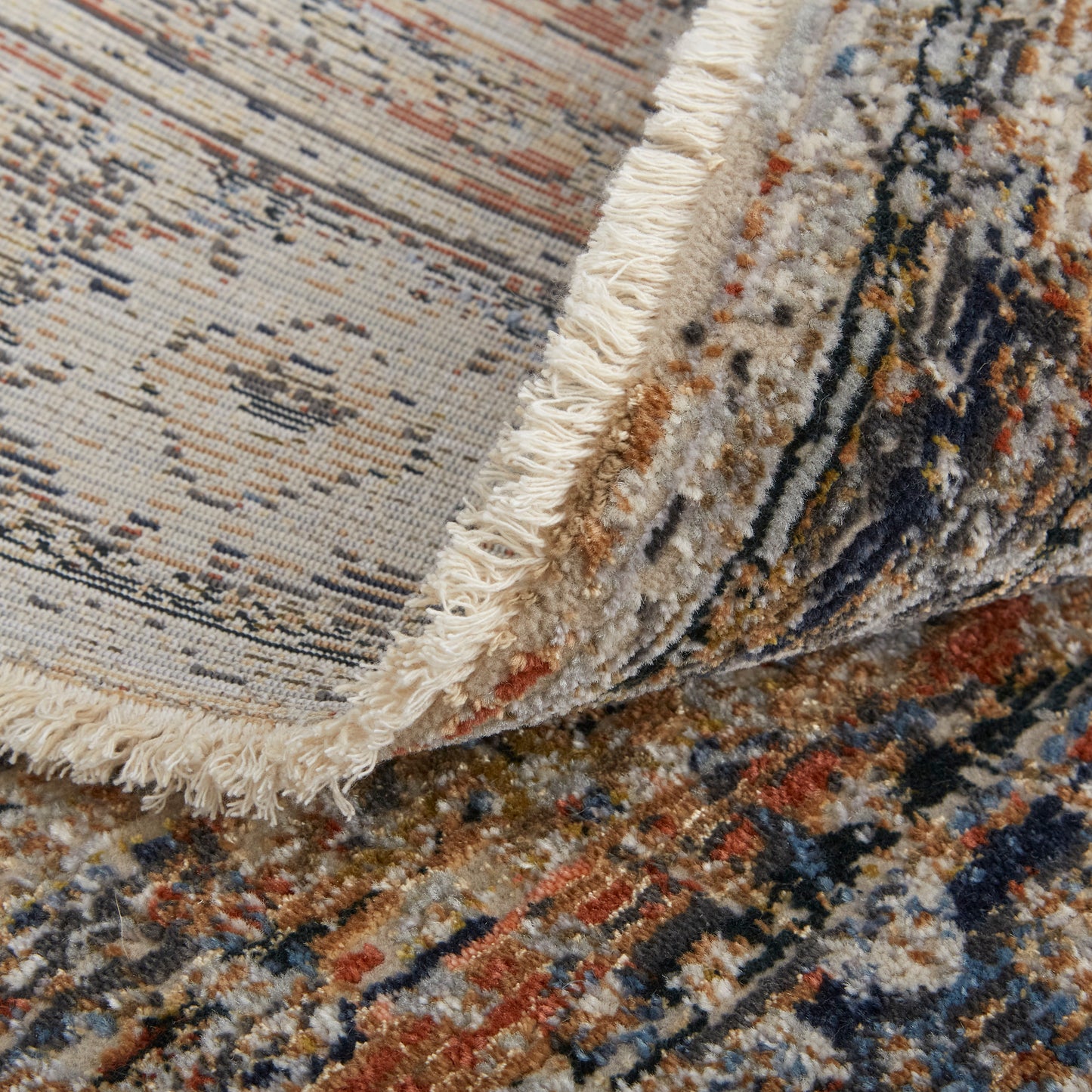 Kaia Transitional/Bohemian & Eclectic/Vintage Tan/Orange/Blue Area Rug