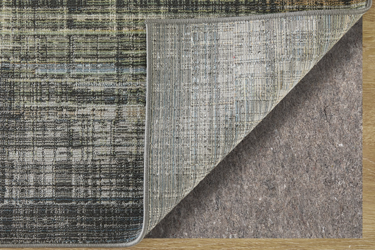 Greenwich Modern Gradient & Ombre/Distressed Green/Black/Ivory - Feizy Rug