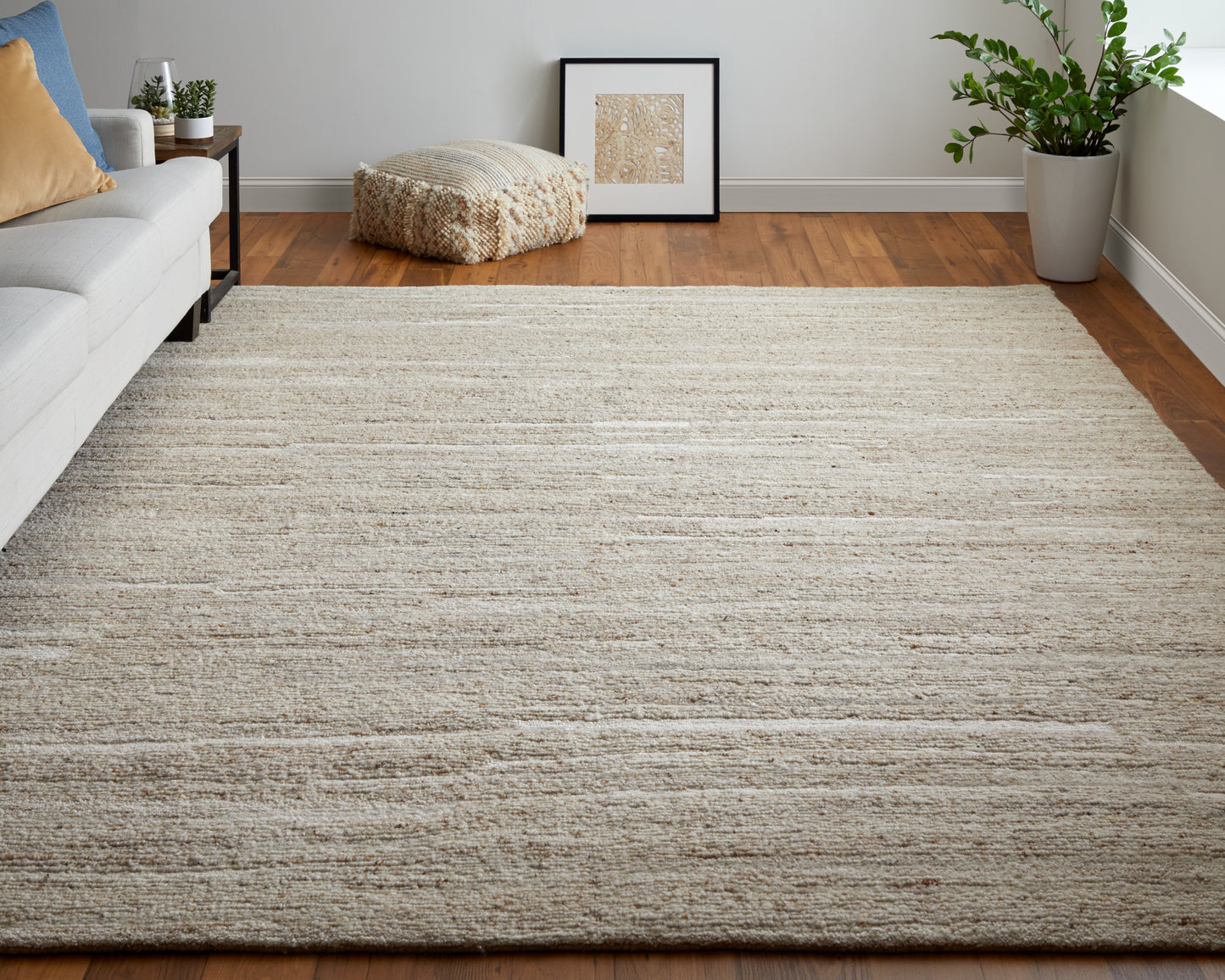 Navaro Modern/Scandinavian/Natural Ivory Area Rug
