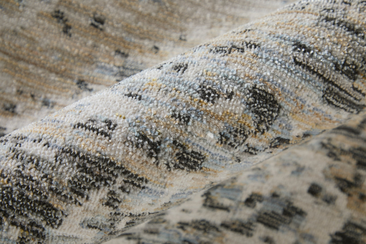 Greenwich Modern Abstract/Distressed Ivory/Tan/Blue - Feizy Rug