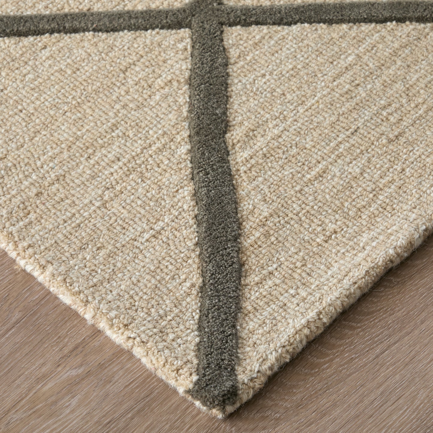 Kimball Transitional/Casual Trellis & Lattice/Argyle/Diamond Ivory/Gray/Tan - Feizy Rug