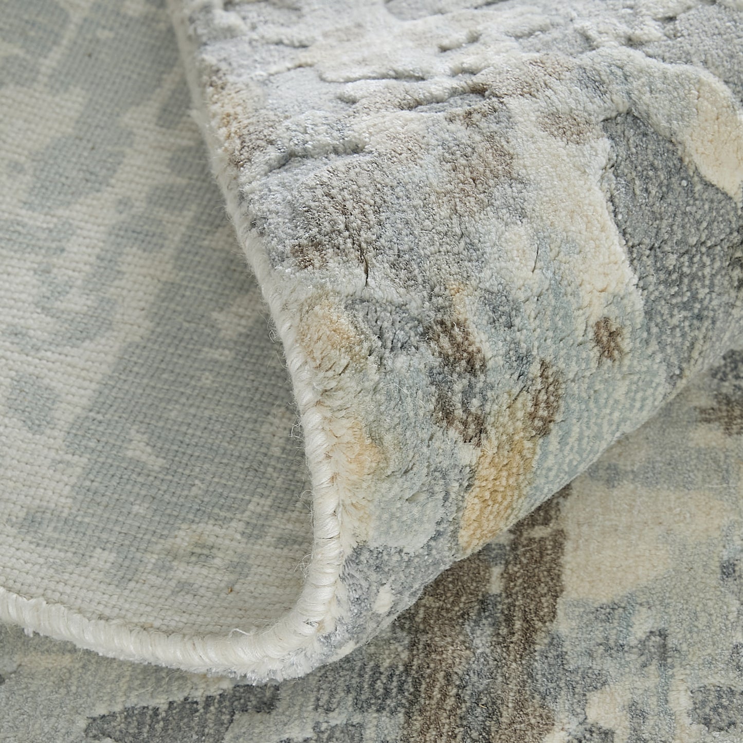 Braden Modern/Industrial/Casual Abstract/Watercolor Blue/Gray/Brown - Feizy Rug