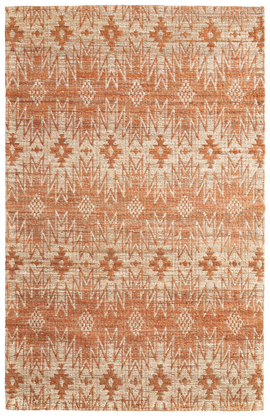 Lilliana Transitional/Global/Bohemian & Eclectic Geometric/Diamond Orange/Ivory/Tan - Feizy Rug