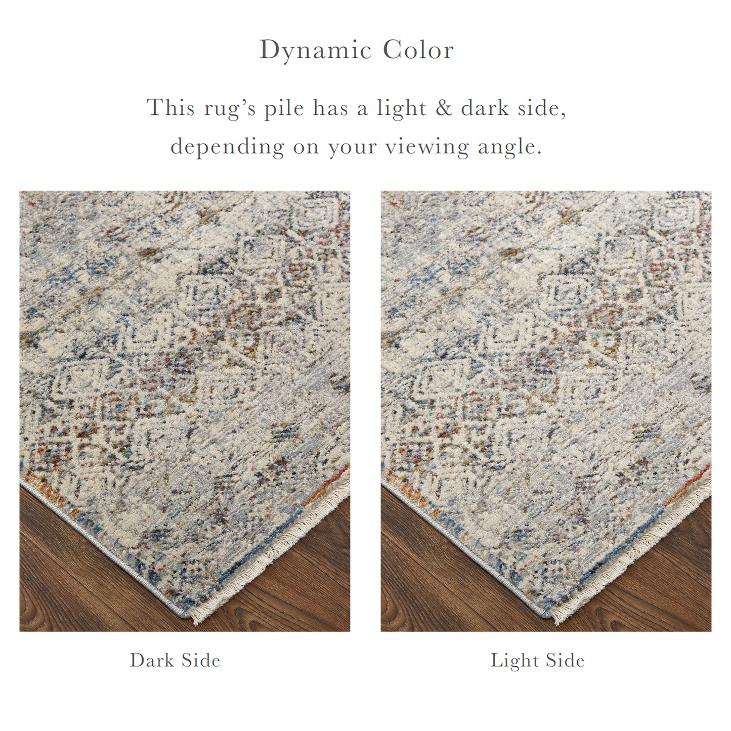 Kaia Transitional/Rustic/Farmhouse Tan/Ivory/Blue Accent Rug