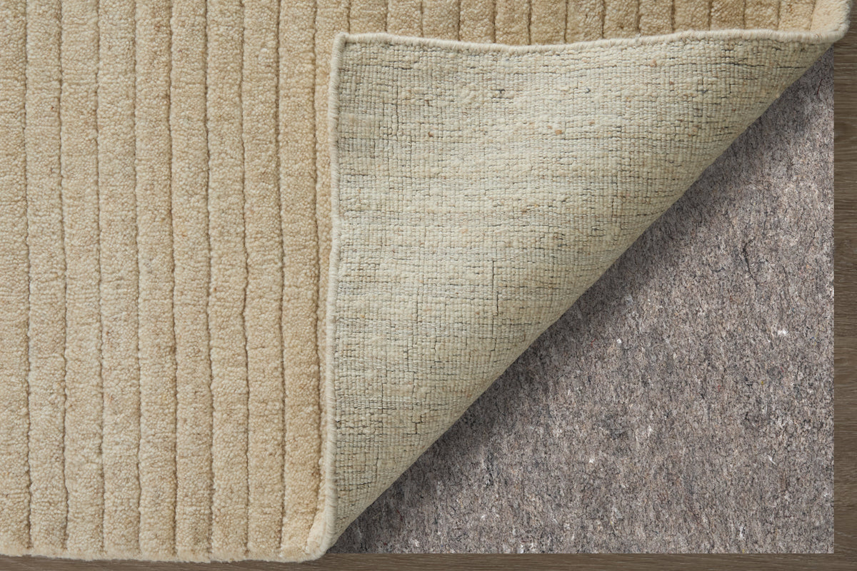 Cornerstone Modern/Casual Solid/Stripes Ivory - Feizy Rug