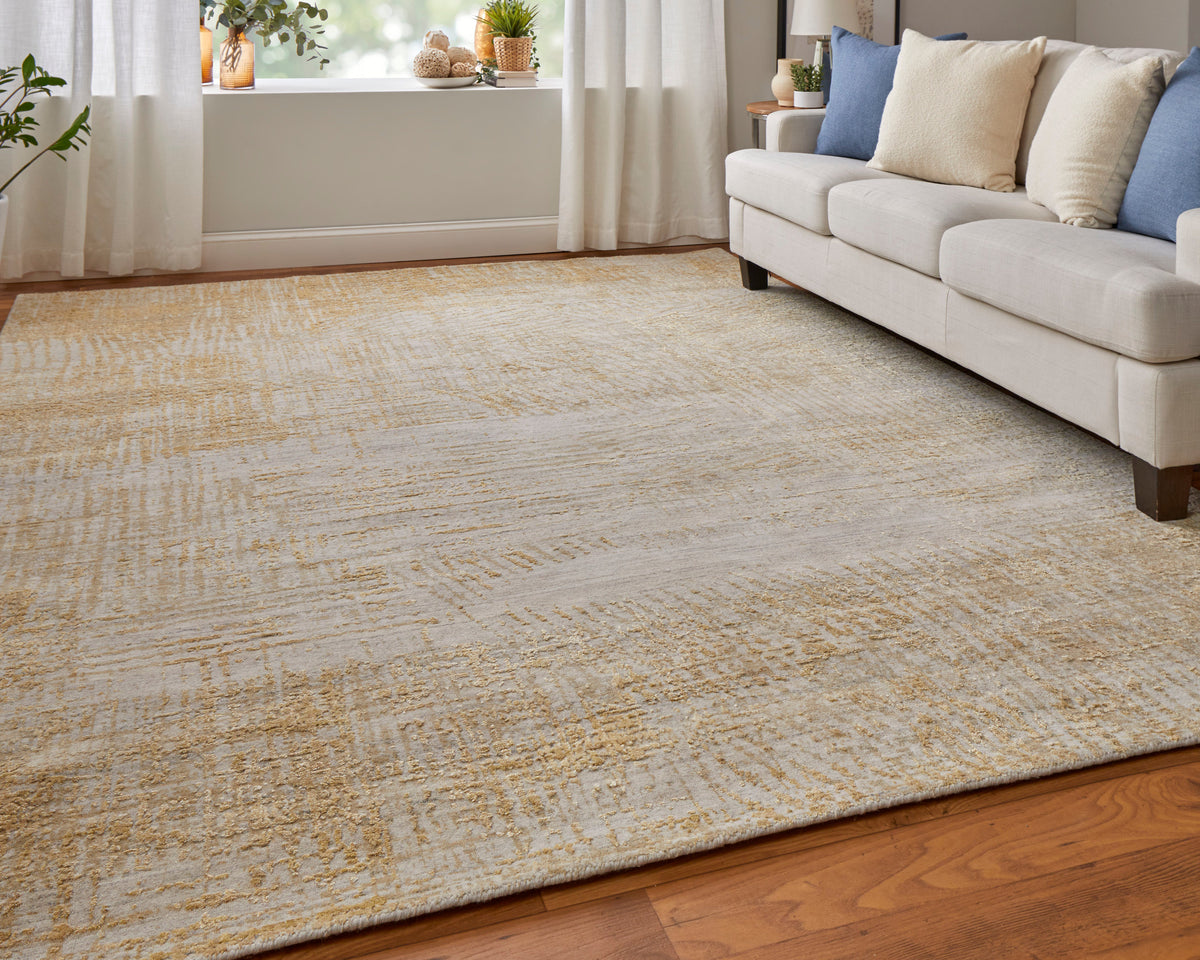 Eastfield Modern Abstract Yellow/Ivory/Gold 69FR - Feizy Rug
