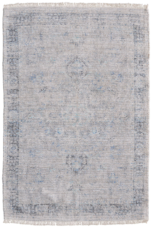 Caldwell Transitional/Bohemian & Eclectic/Casual Distressed/Bordered Gray/Blue/Taupe - Feizy Rug