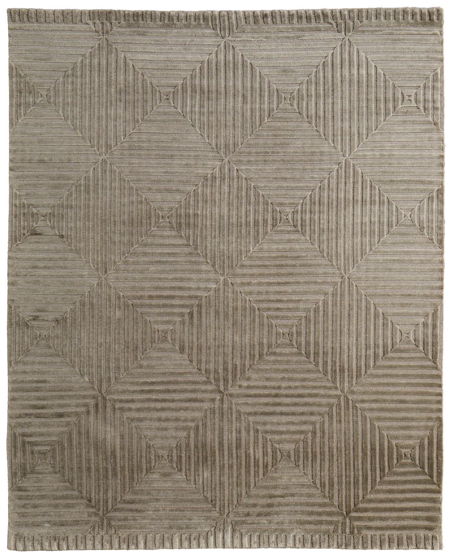 Channels Modern/Global Geometric Green/Taupe/Blue - Feizy Rug