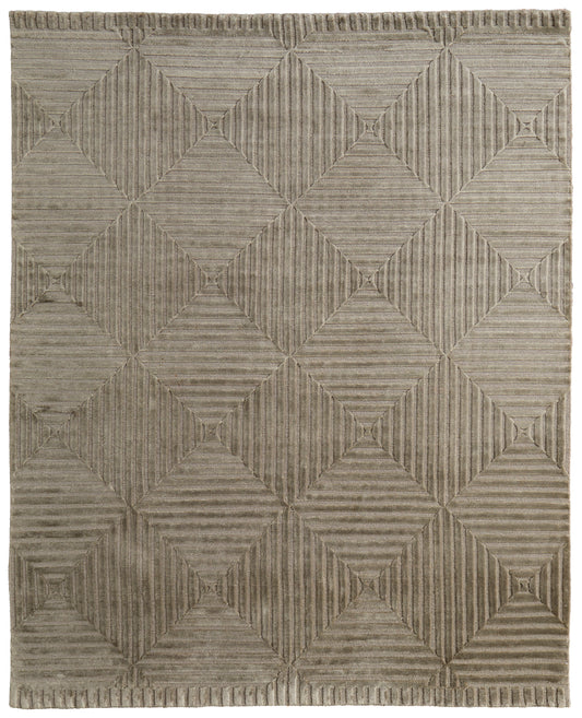 Channels Modern/Global Geometric Green/Taupe/Blue - Feizy Rug