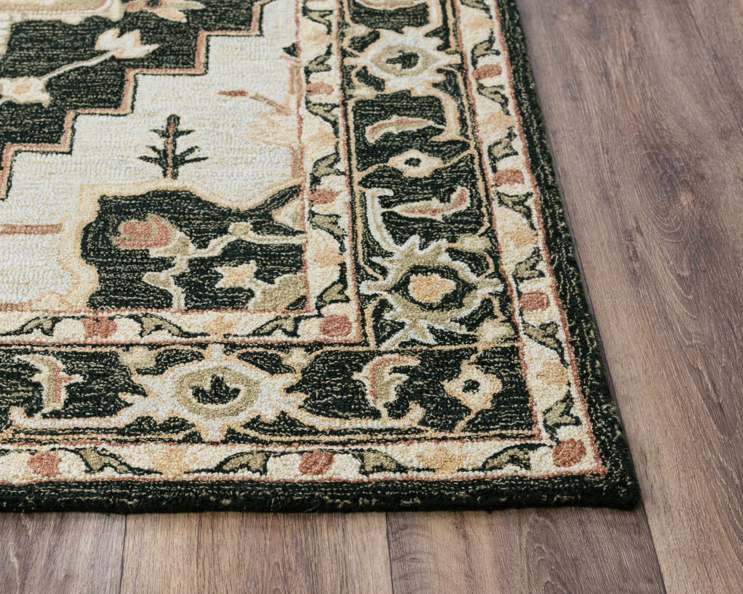 Conley A01102 Black Hand-Tufted Rug - Rizzy