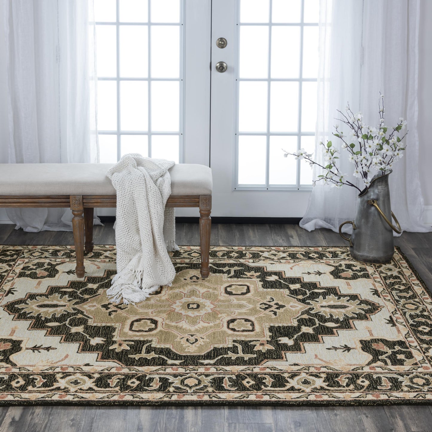 Conley A01102 Black Hand-Tufted Rug - Rizzy