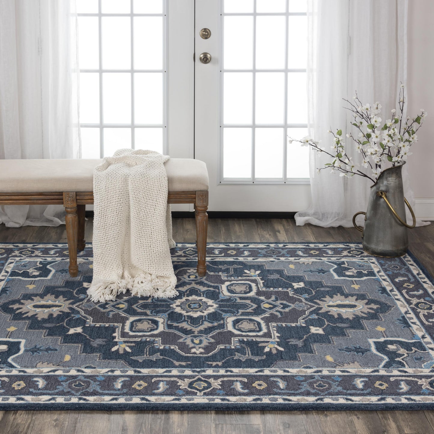 Conley A01103 Charcoal/Gray Hand-Tufted Rug - Rizzy