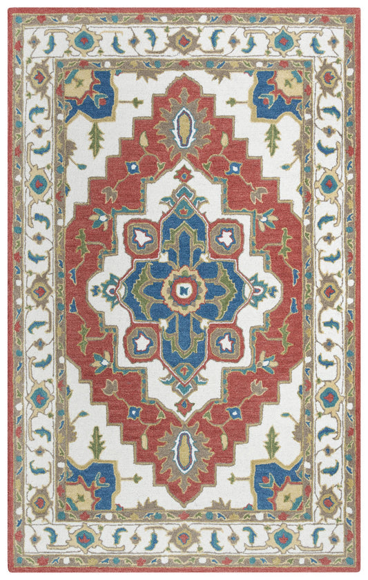 Conley A01105 Red/Ivory Hand-Tufted Rug - Rizzy