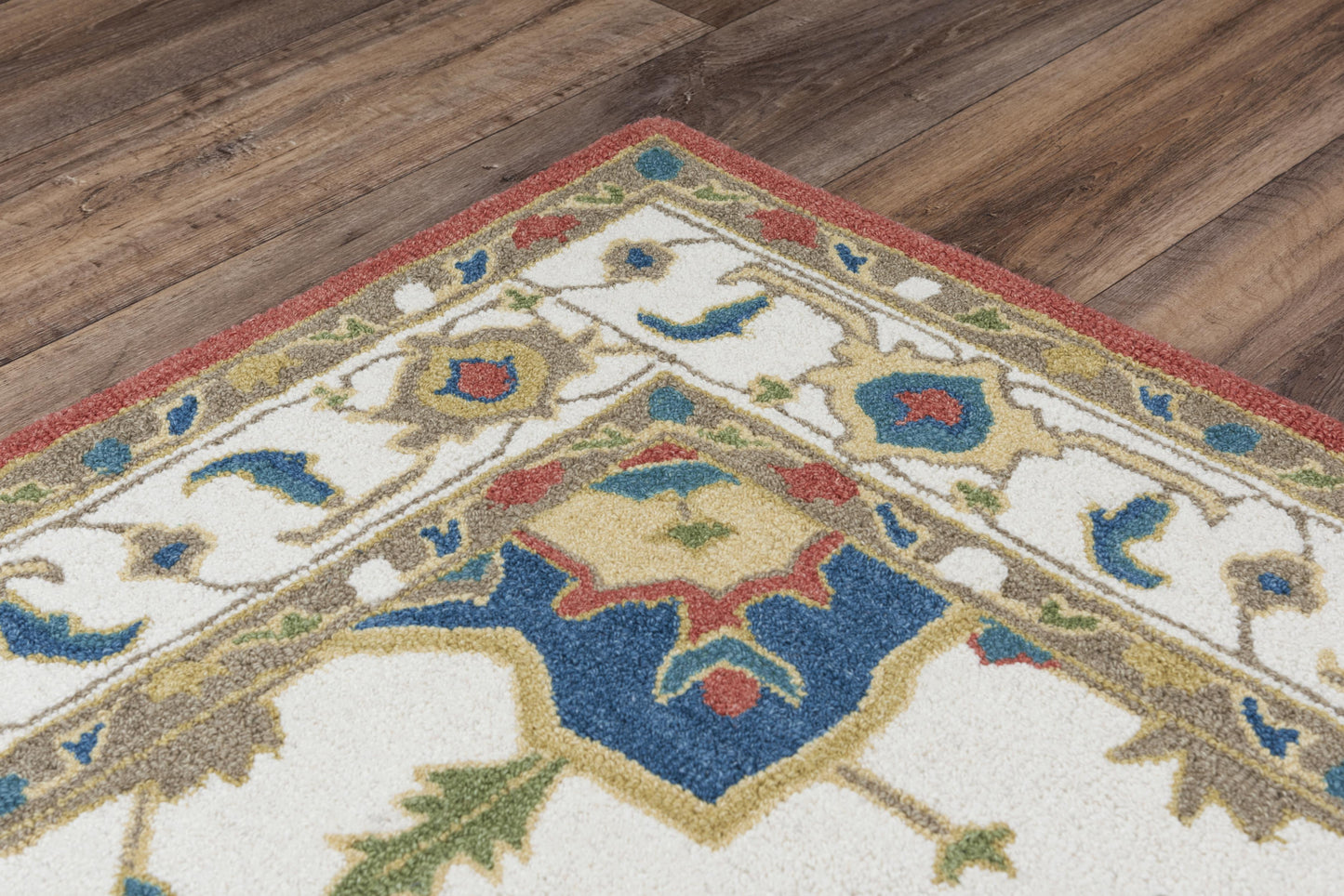 Conley A01105 Red/Ivory Hand-Tufted Rug - Rizzy