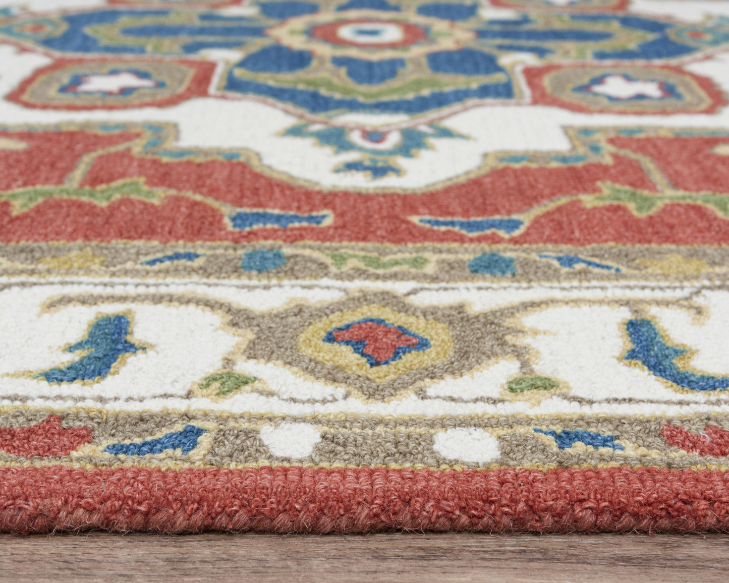 Conley A01105 Red/Ivory Hand-Tufted Rug - Rizzy