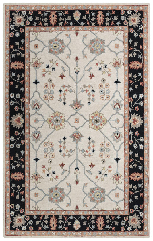 Conley A01107 Beige/Black Hand-Tufted Rug - Rizzy