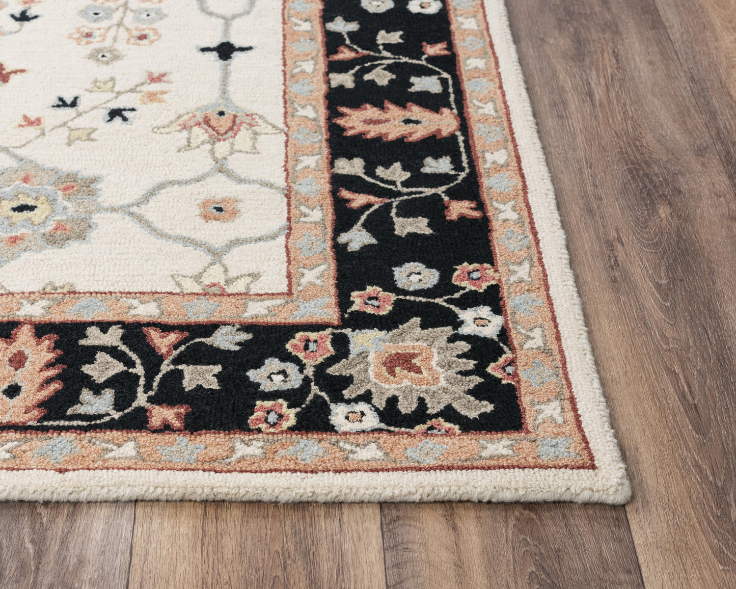 Conley A01107 Beige/Black Hand-Tufted Rug - Rizzy