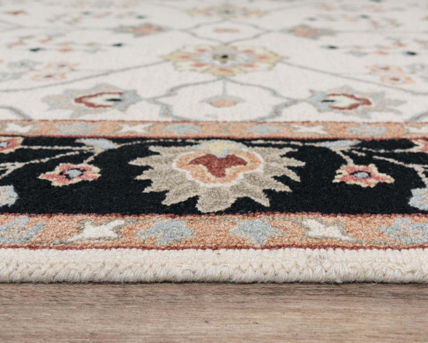 Conley A01107 Beige/Black Hand-Tufted Rug - Rizzy