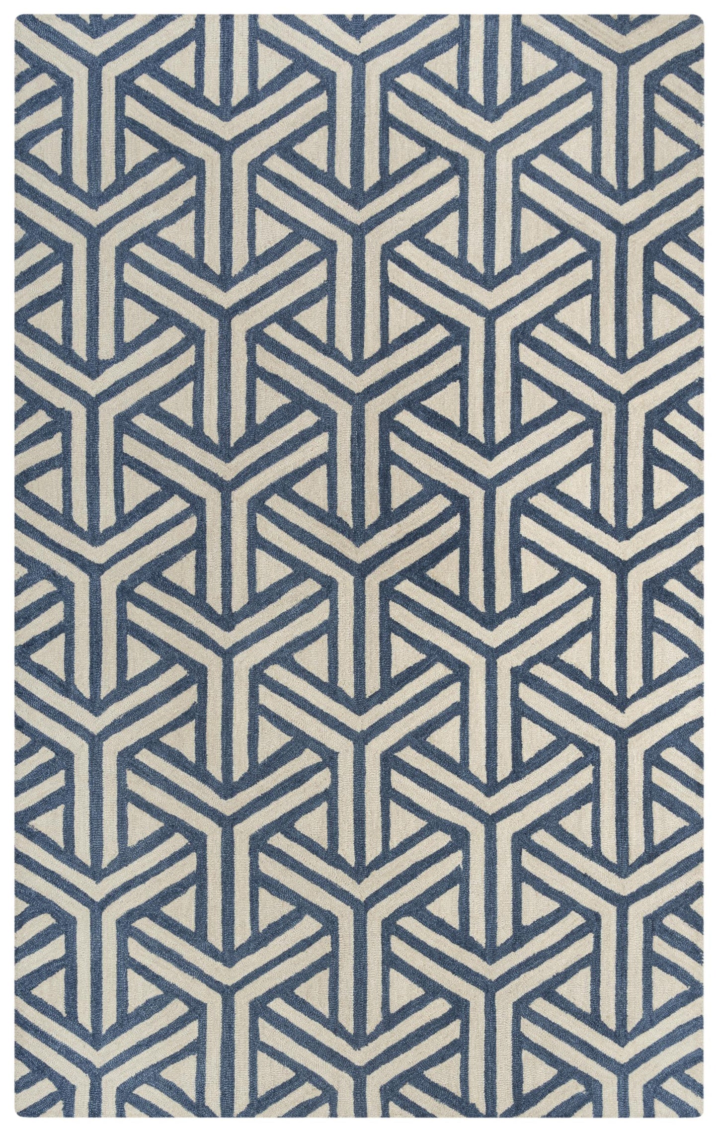 Ellis A04101 Blue Hand-Tufted Rug - Rizzy