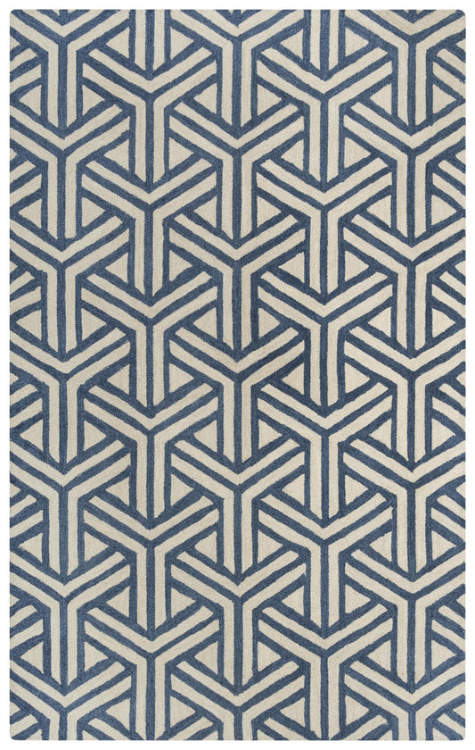 Ellis A04101 Blue Hand-Tufted Rug - Rizzy