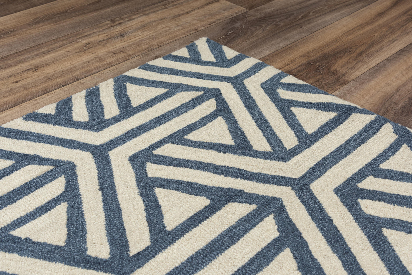 Ellis A04101 Blue Hand-Tufted Rug - Rizzy