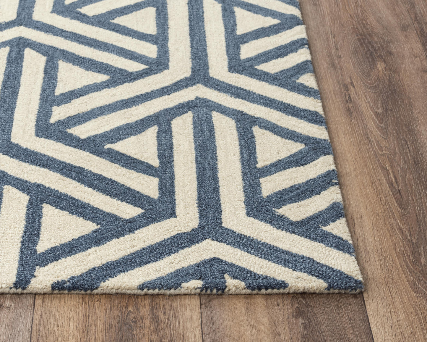 Ellis A04101 Blue Hand-Tufted Rug - Rizzy