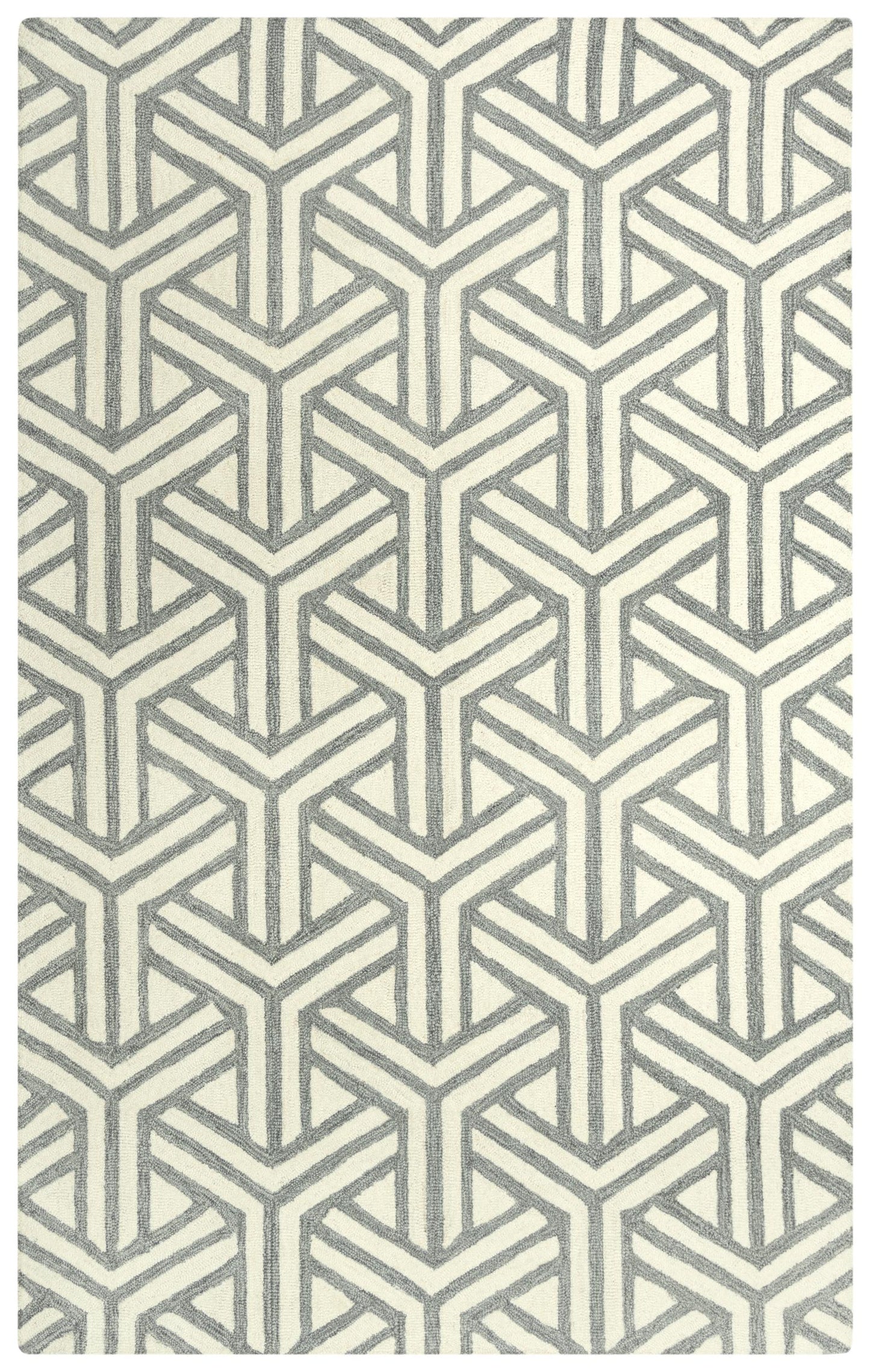 Ellis A04102 Gray/Ivory Hand-Tufted Rug - Rizzy