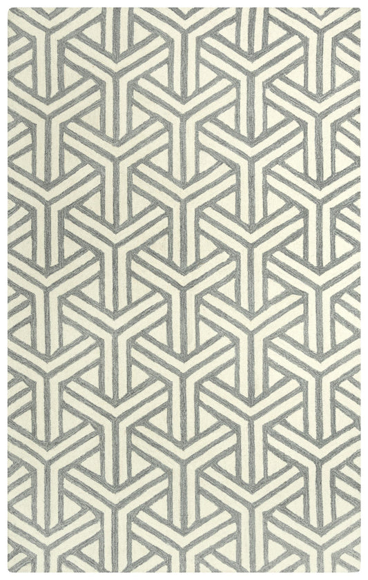 Ellis A04102 Gray/Ivory Hand-Tufted Rug - Rizzy