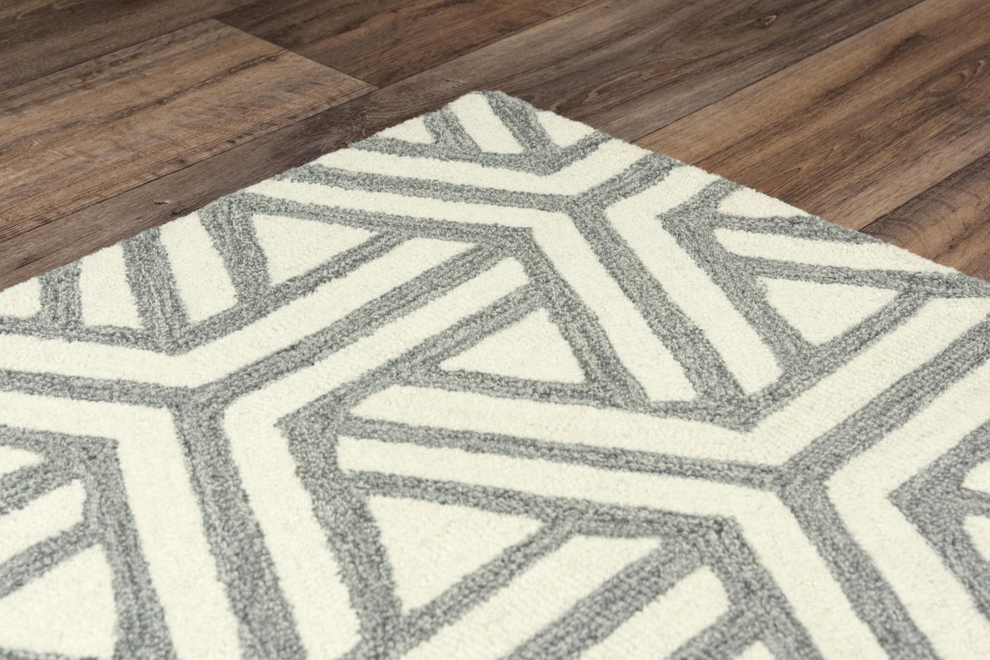 Ellis A04102 Gray/Ivory Hand-Tufted Rug - Rizzy