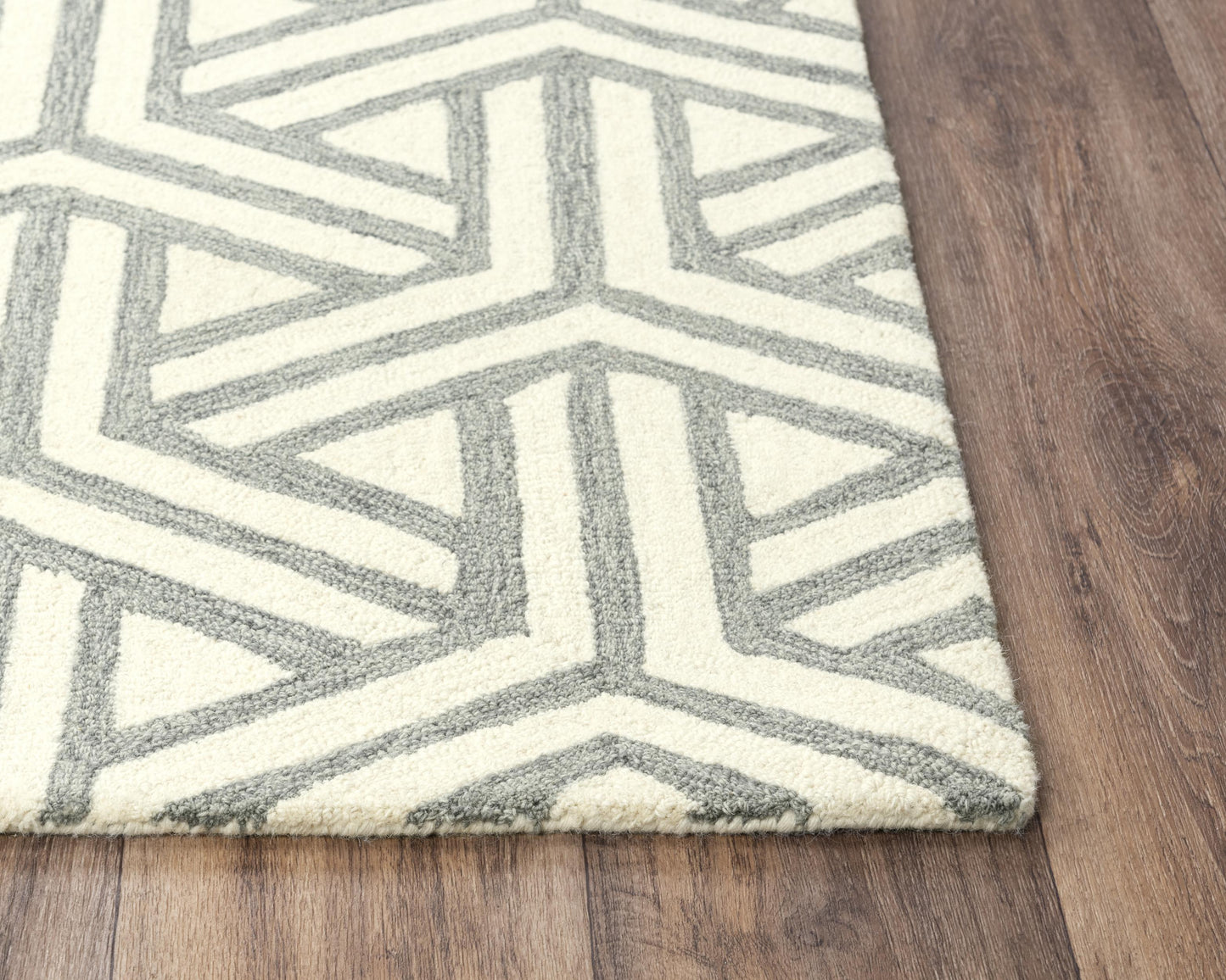 Ellis A04102 Gray/Ivory Hand-Tufted Rug - Rizzy