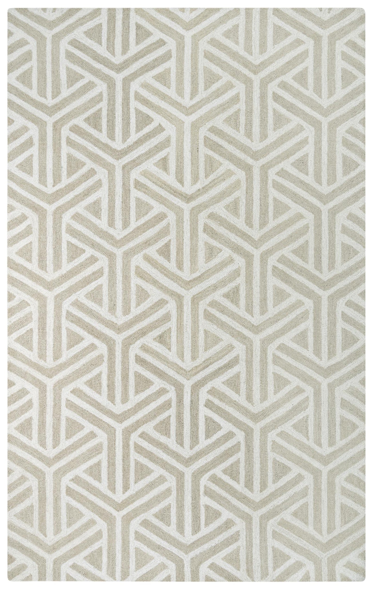 Ellis A04104 Ivory/Beige Hand-Tufted Rug - Rizzy