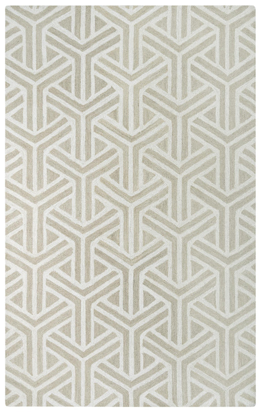 Ellis A04104 Ivory/Beige Hand-Tufted Rug - Rizzy