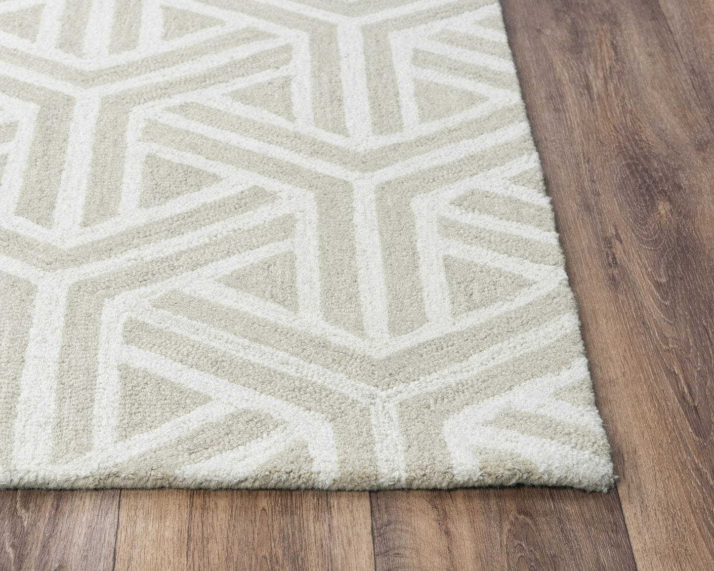 Ellis A04104 Ivory/Beige Hand-Tufted Rug - Rizzy