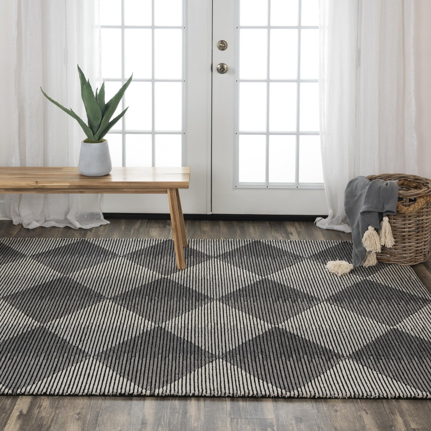 Addison A05101 Charcoal Hand-Tufted Rug - Rizzy