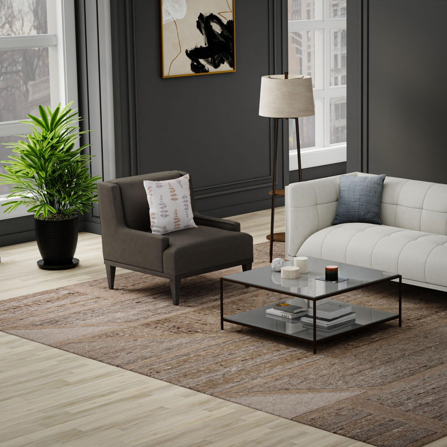 Lofton A07211 Brown Hand-Tufted Rug - Rizzy