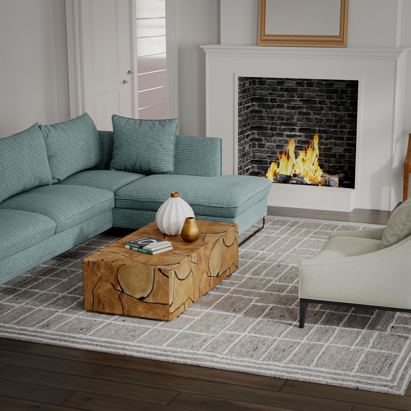 Lofton A07215 Gray Hand-Tufted Rug - Rizzy