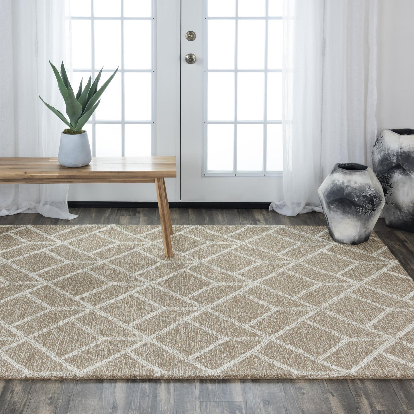 Avondale A08101 Brown/Ivory Hand-Tufted Rug - Rizzy