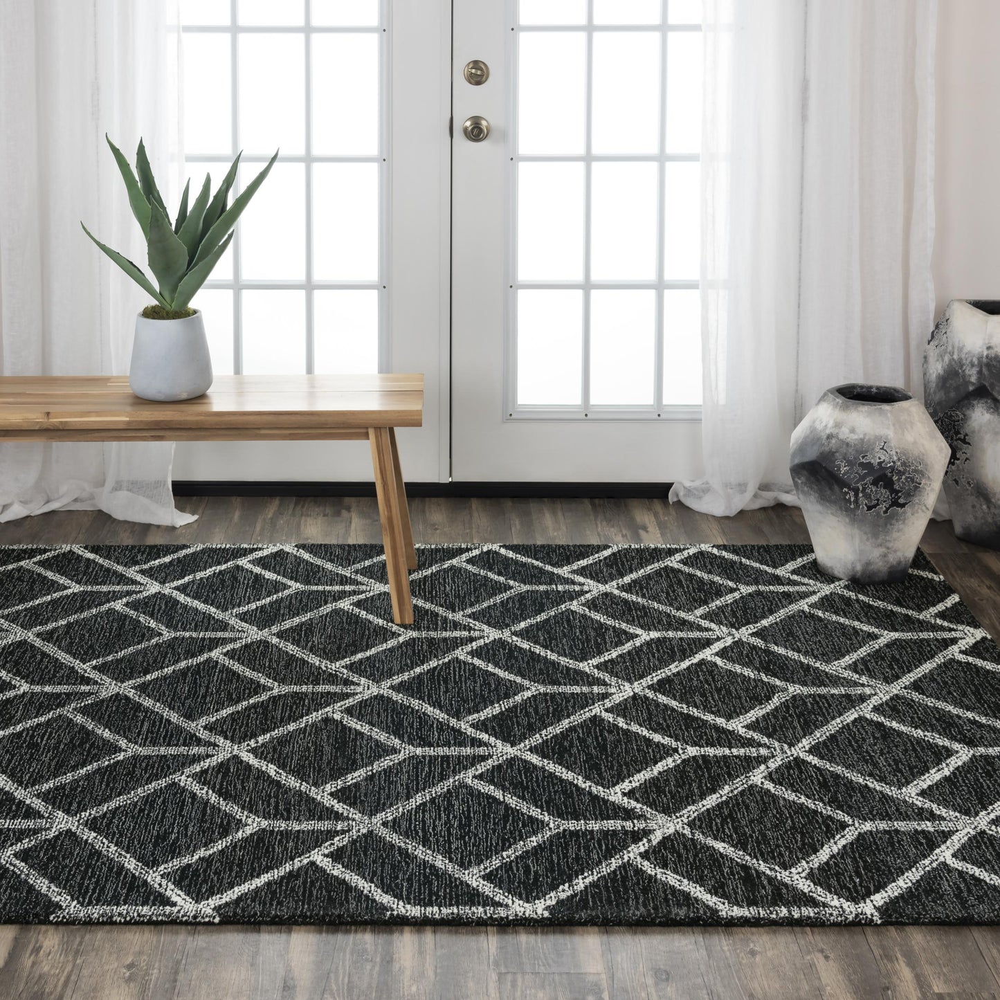 Avondale A08102 Charcoal/Ivory Hand-Tufted Rug - Rizzy