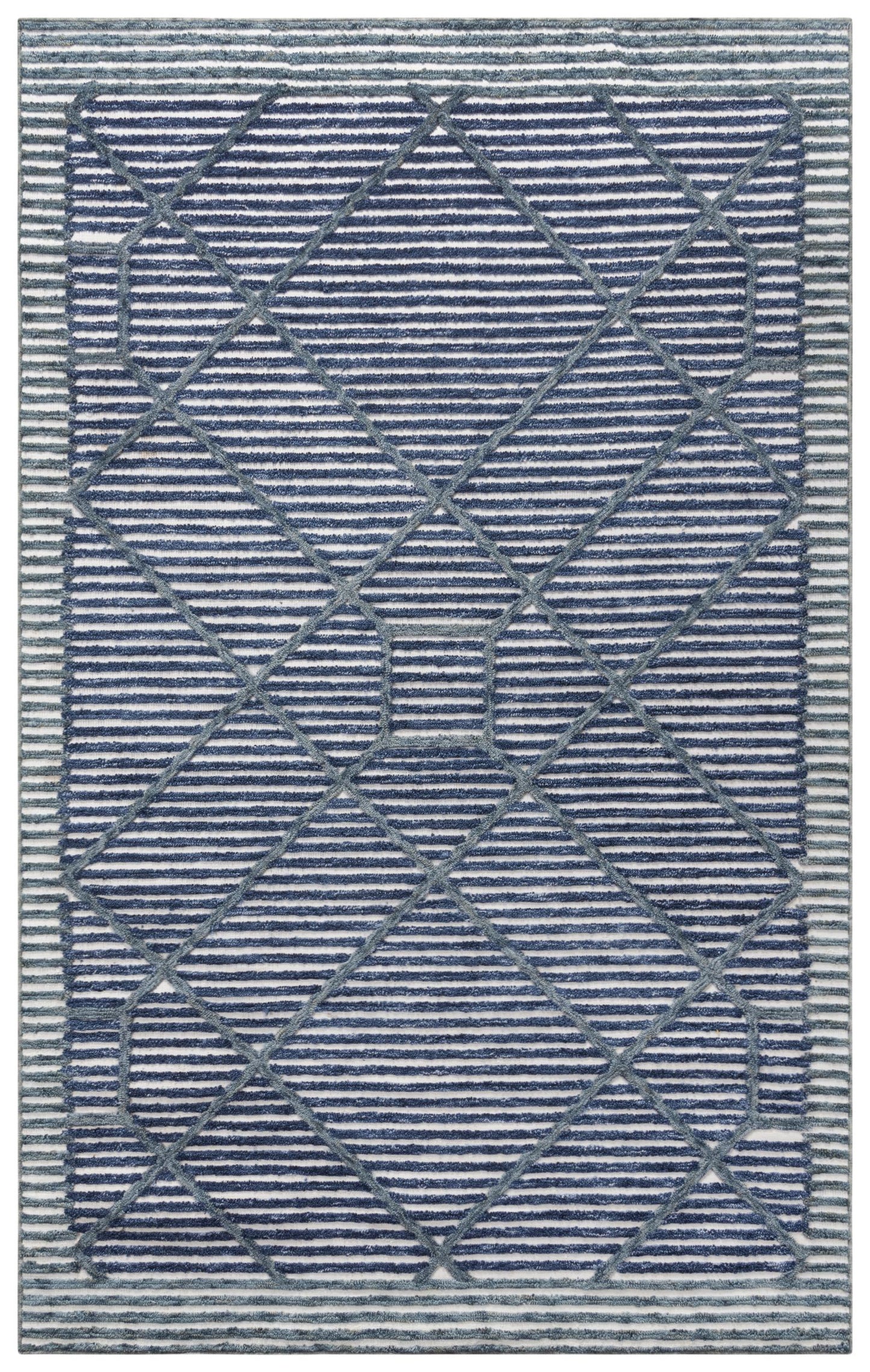 Vista A09110 Blue Hand-Tufted Rug - Rizzy