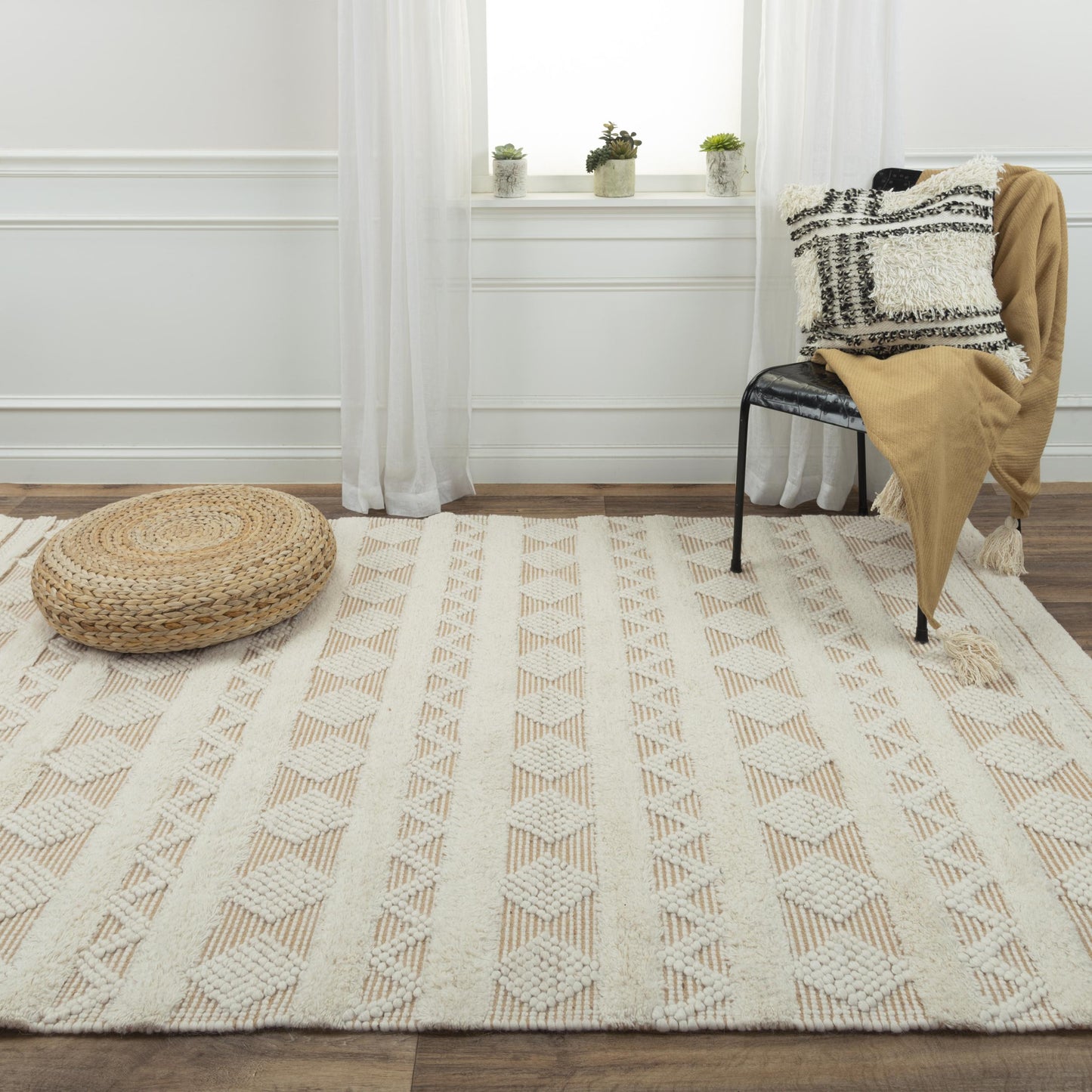Kerala A12991 Beige Hand-Woven Rug - Rizzy