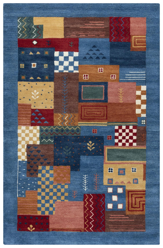 Nomad A14101 Blue Hand-Tufted Rug - Rizzy