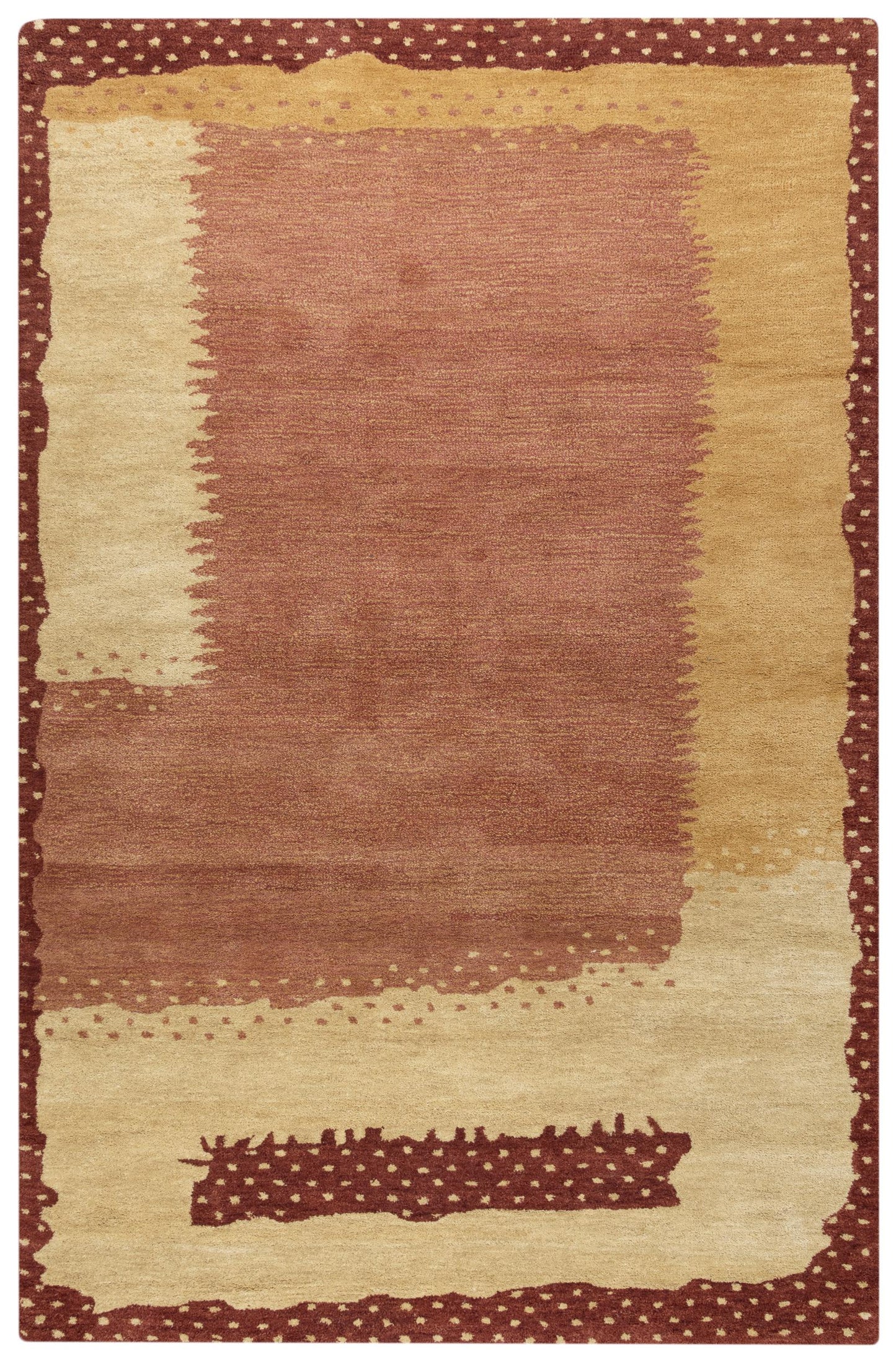 Nomad A14102 Red/Gold Hand-Tufted Rug - Rizzy